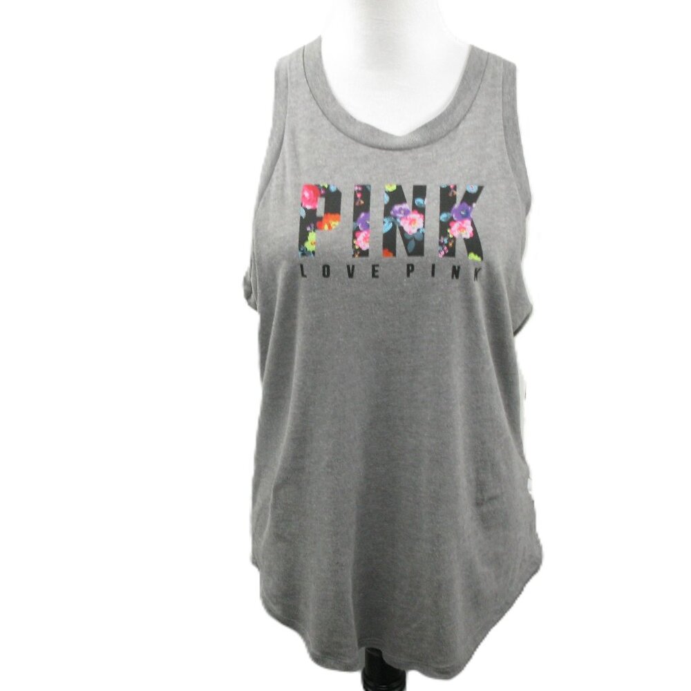 PINK Victoria's Secret Gray Knit Open Back Tank Top Size Small